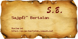 Sajgó Bertalan névjegykártya