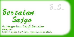 bertalan sajgo business card
