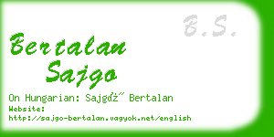 bertalan sajgo business card